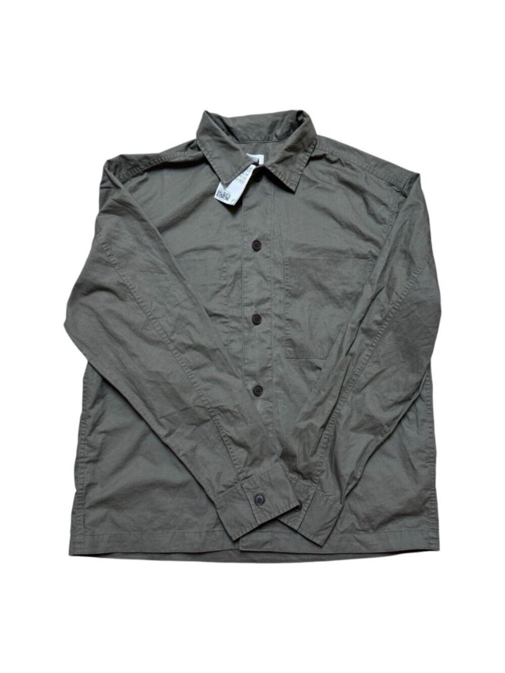 H&M Utility Button Front Shirt Men’s M Olive Green Cotton NWT